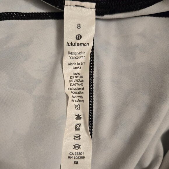 Black floral Lululemon Capri Leggings High Rise Top NWOT 8 - Picture 10 of 16